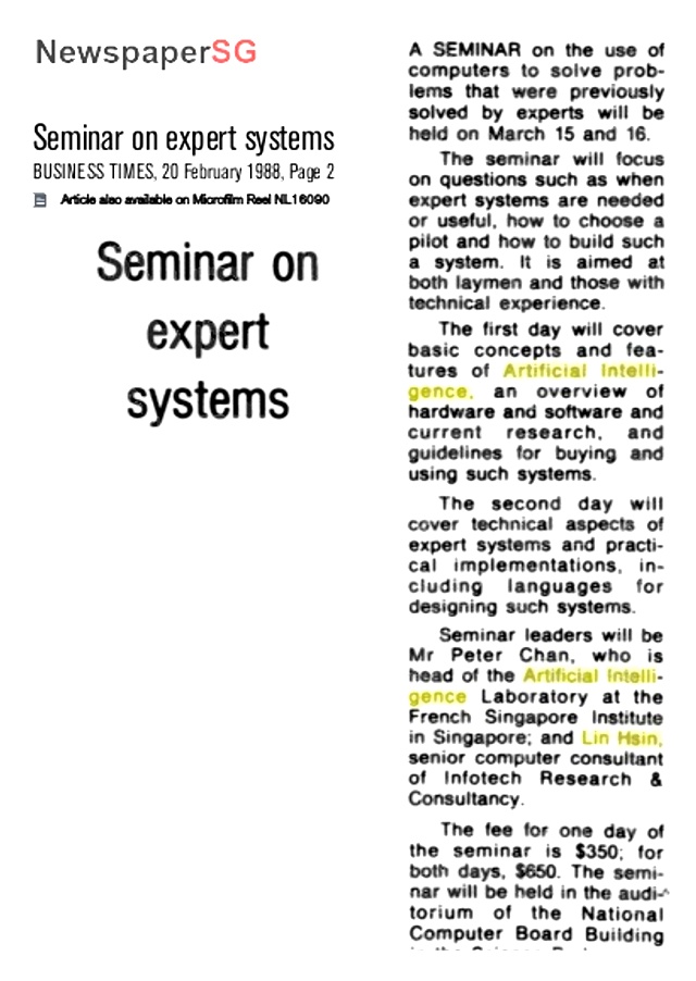 Singapore Business Times, Feb 20, 1988, Page 2